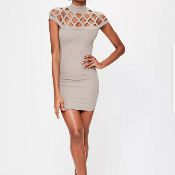 ♦️ LAST 2 High Neck Cutout Bodycon Midi Dress - Picture 1 of 4